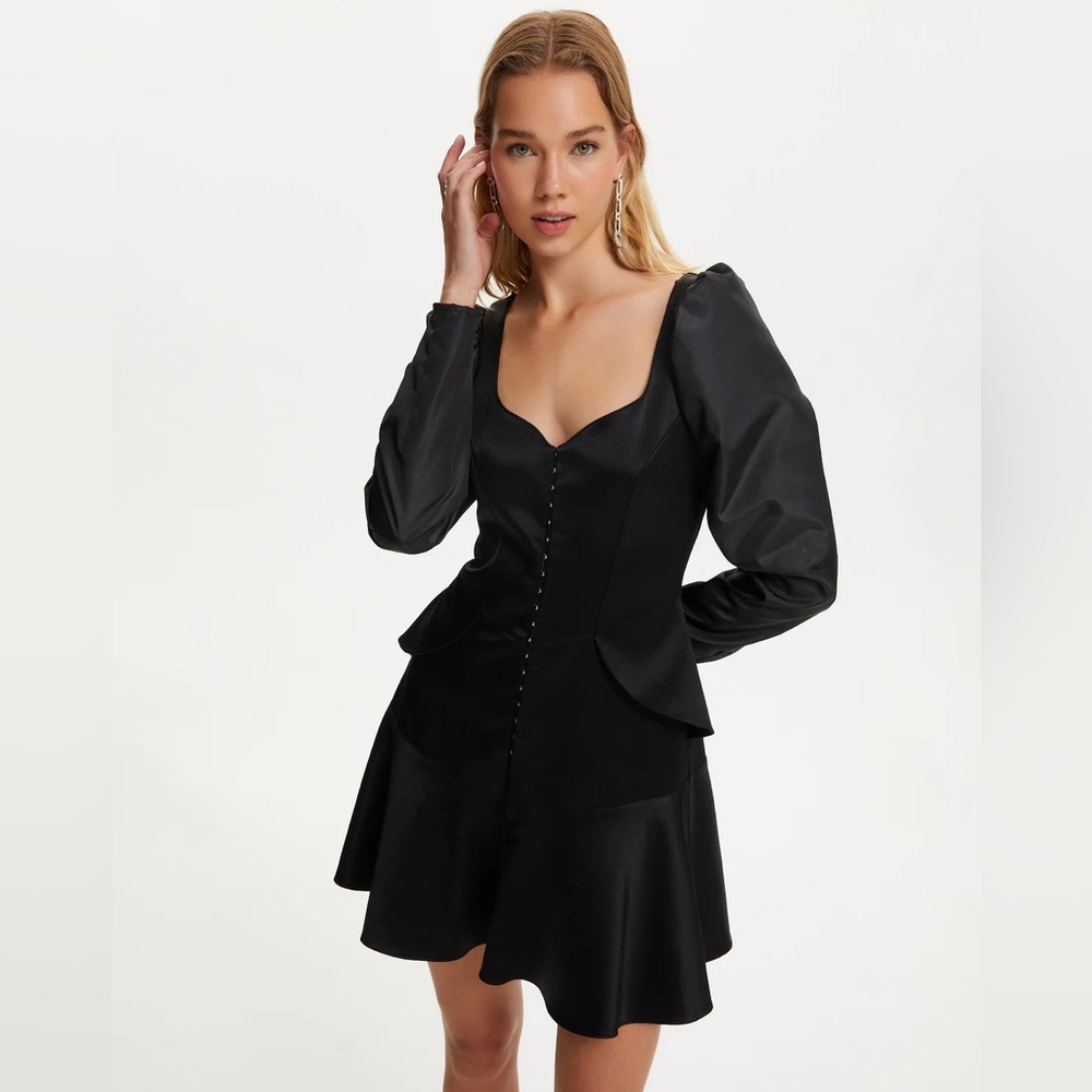 NWT Nocturne black long sleeve mini dress